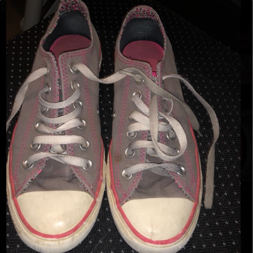 Grey/Pink Cheetah Print Converse